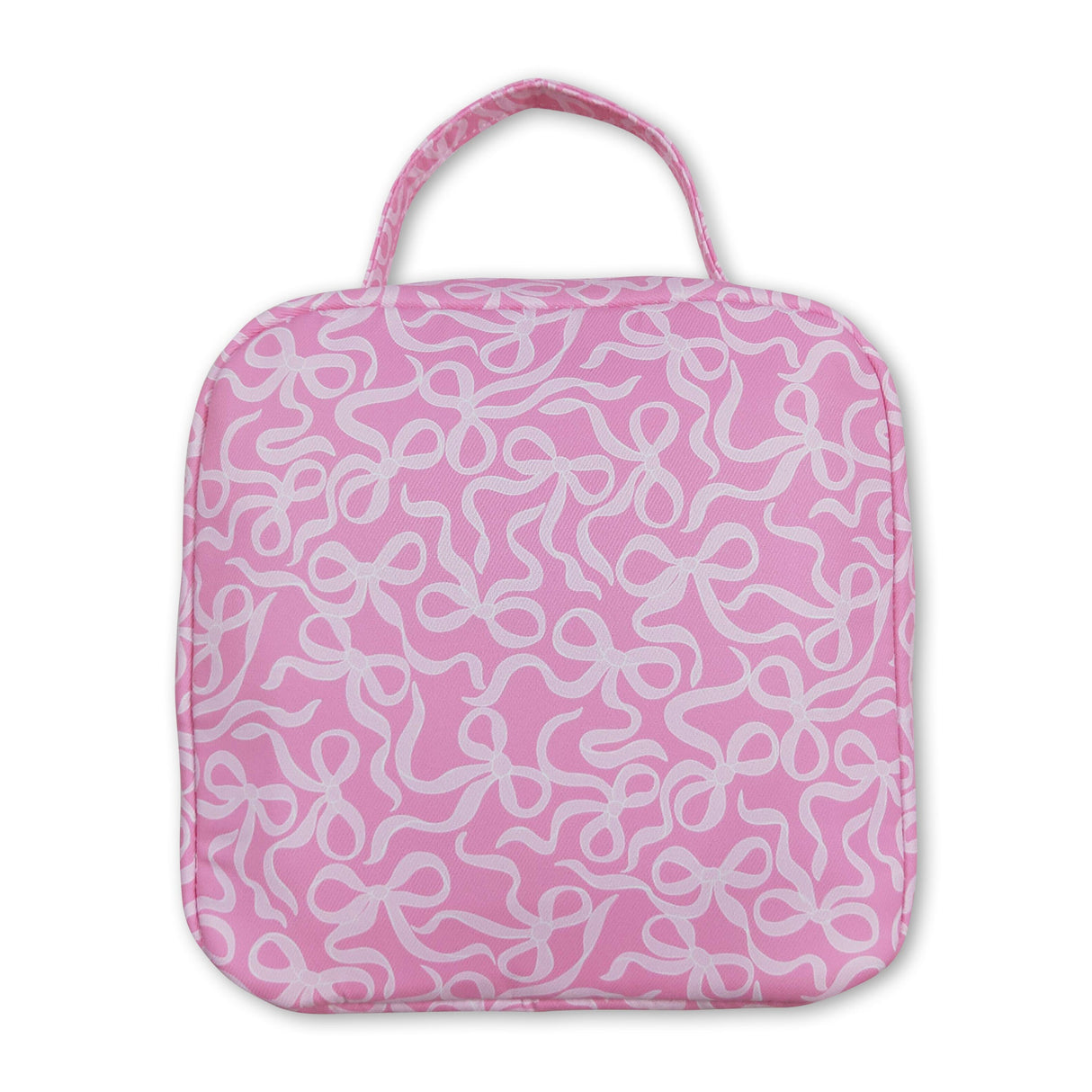 Pink ruffle bow kids girls lunch box bag