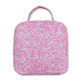 Pink ruffle bow kids girls lunch box bag