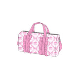 Pink bow pumpkin fall duffel bag