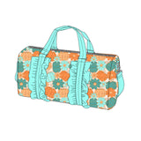 Pumpkin floral ruffle fall duffel bags