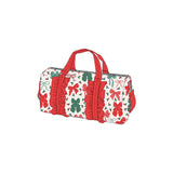 Green red bow Christmas duffel bags