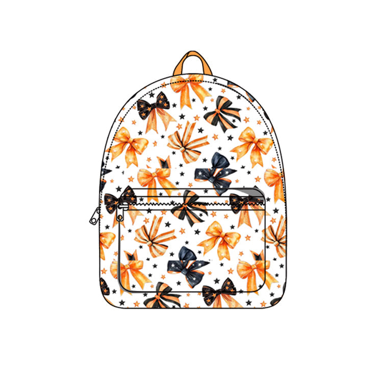 Black orange bow kids girls Halloween backpacks