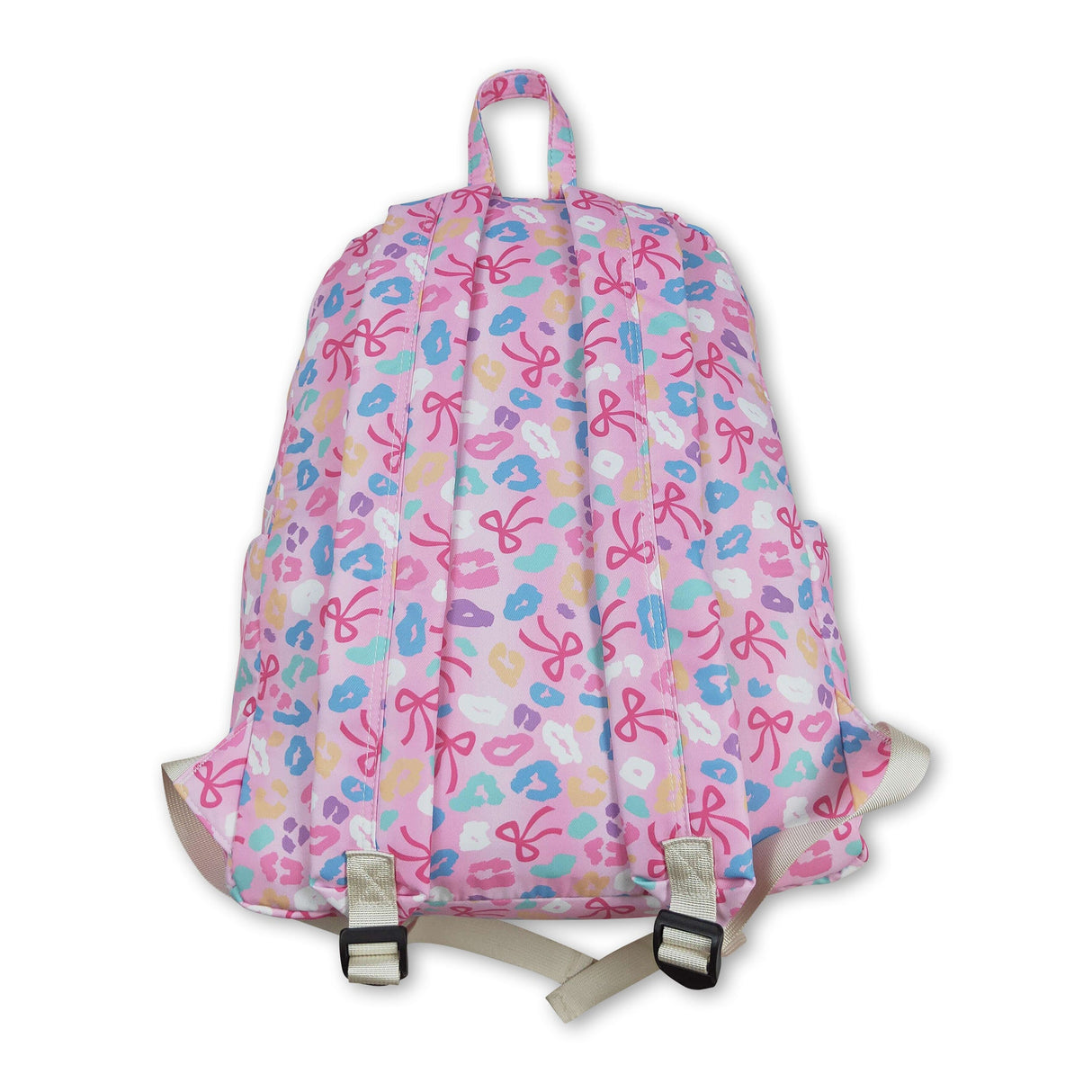 Pink leopard bow kids girls backpack
