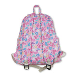 Pink leopard bow kids girls backpack