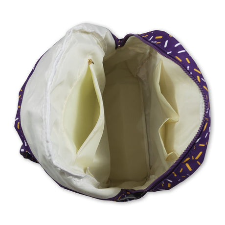 Purple ice cream sprinkle kids girls backpack