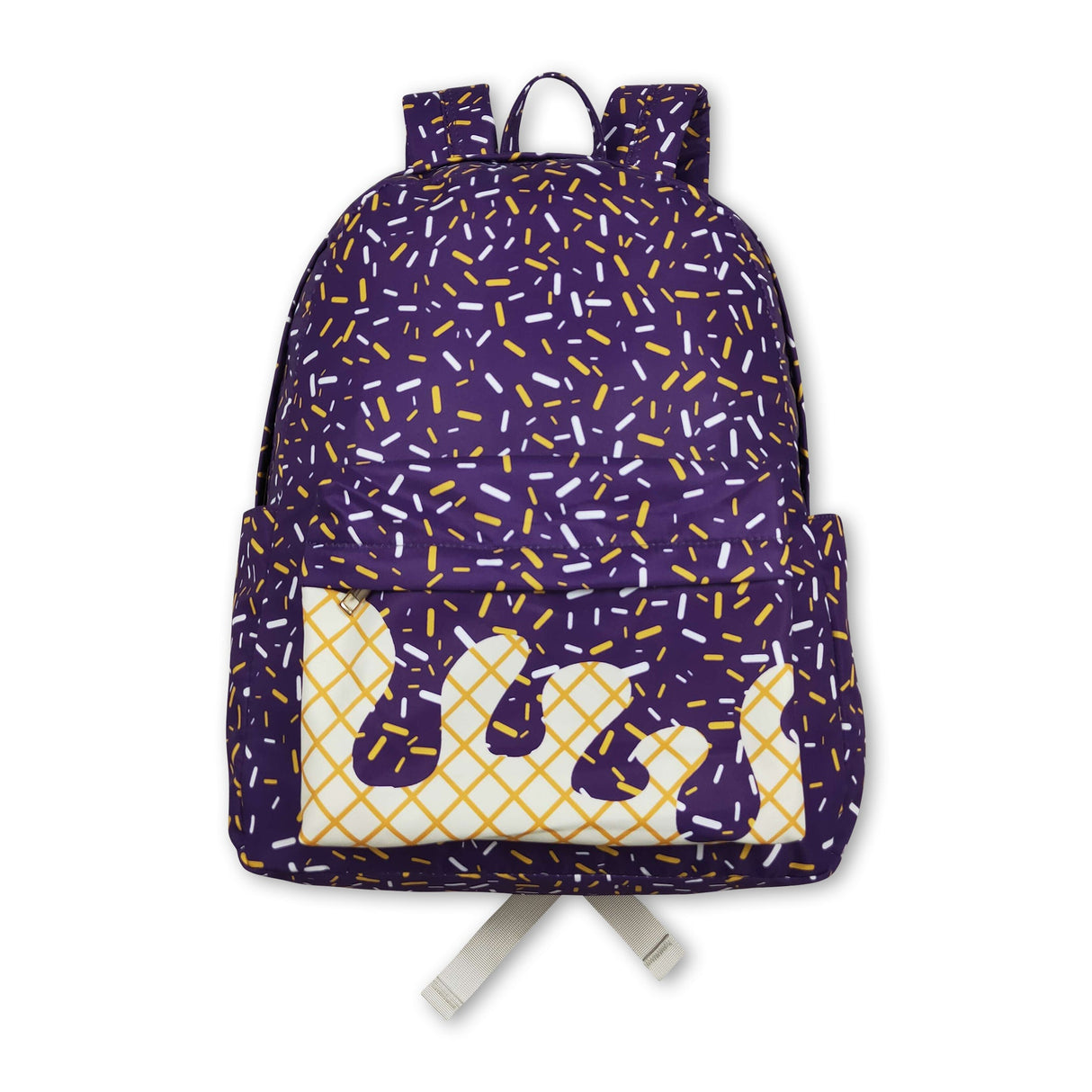 Purple ice cream sprinkle kids girls backpack