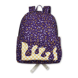 Purple ice cream sprinkle kids girls backpack