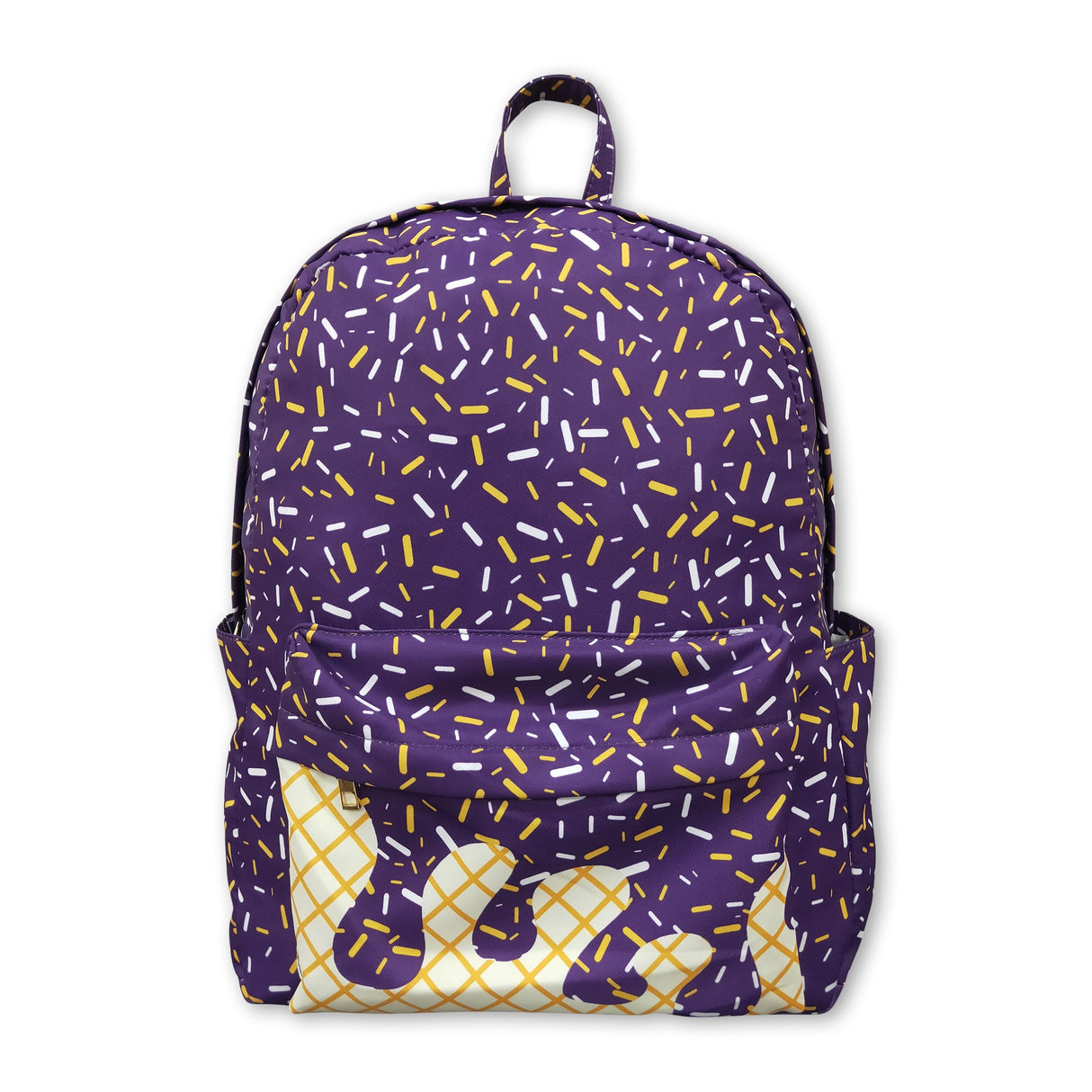 Purple ice cream sprinkle kids girls backpack