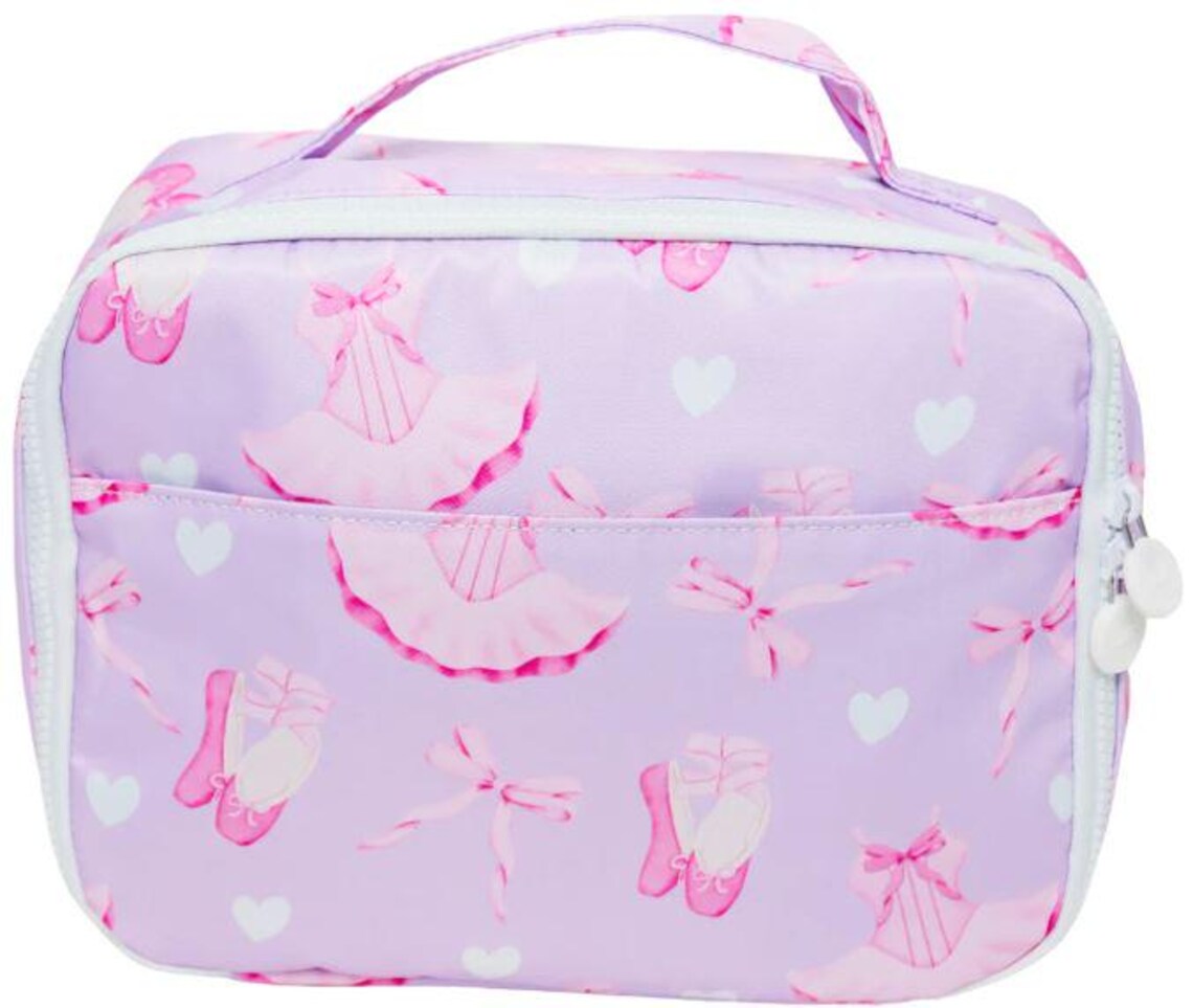 Pink bow dance dress shoes print  girls lunch box bag