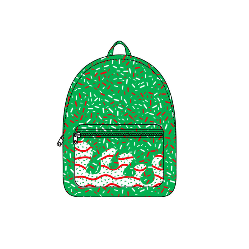 Green ice cream sprinkle kids Christmas backpack