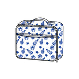 Blue stars firework cheer kids girls lunch box bag