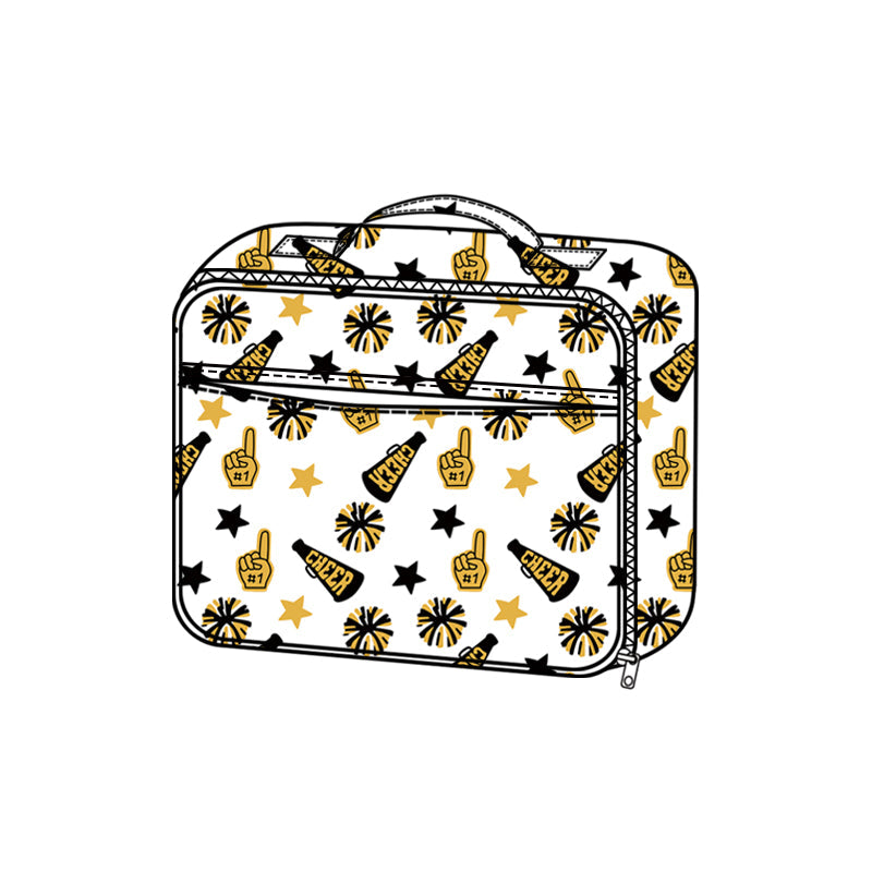 Gold stars firework cheer kids girls lunch box bag