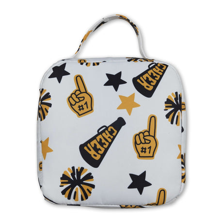 Gold stars firework cheer kids girls lunch box bag