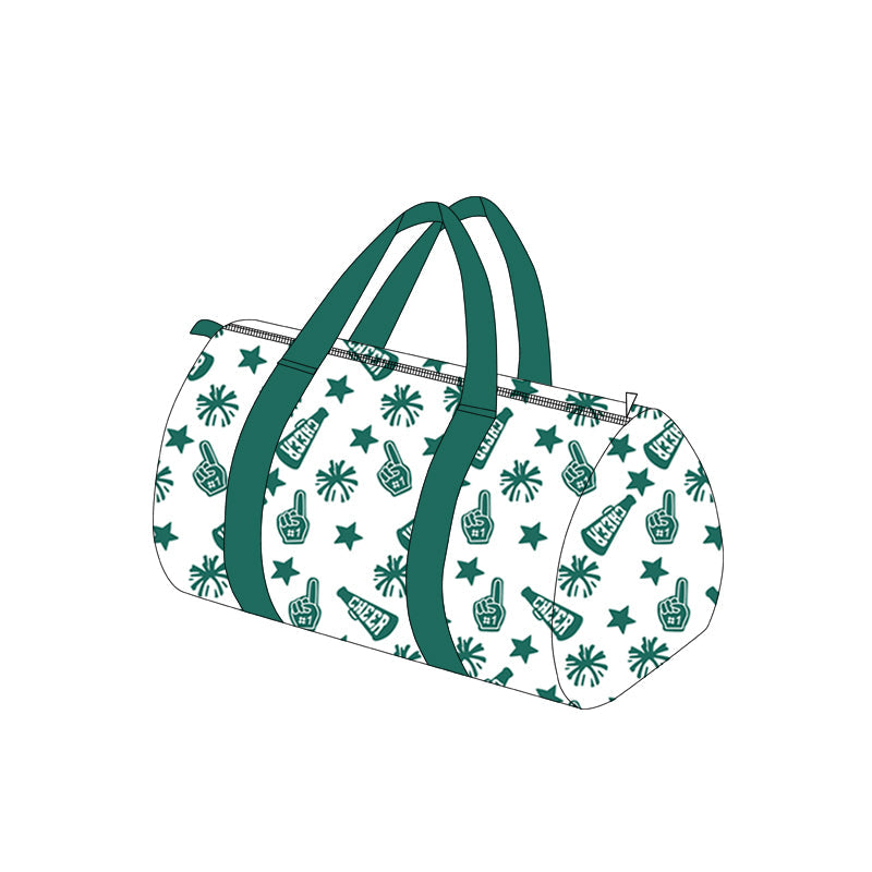 Green stars firework cheer team duffel bag