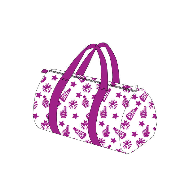 Purple stars firework cheer team duffel bag