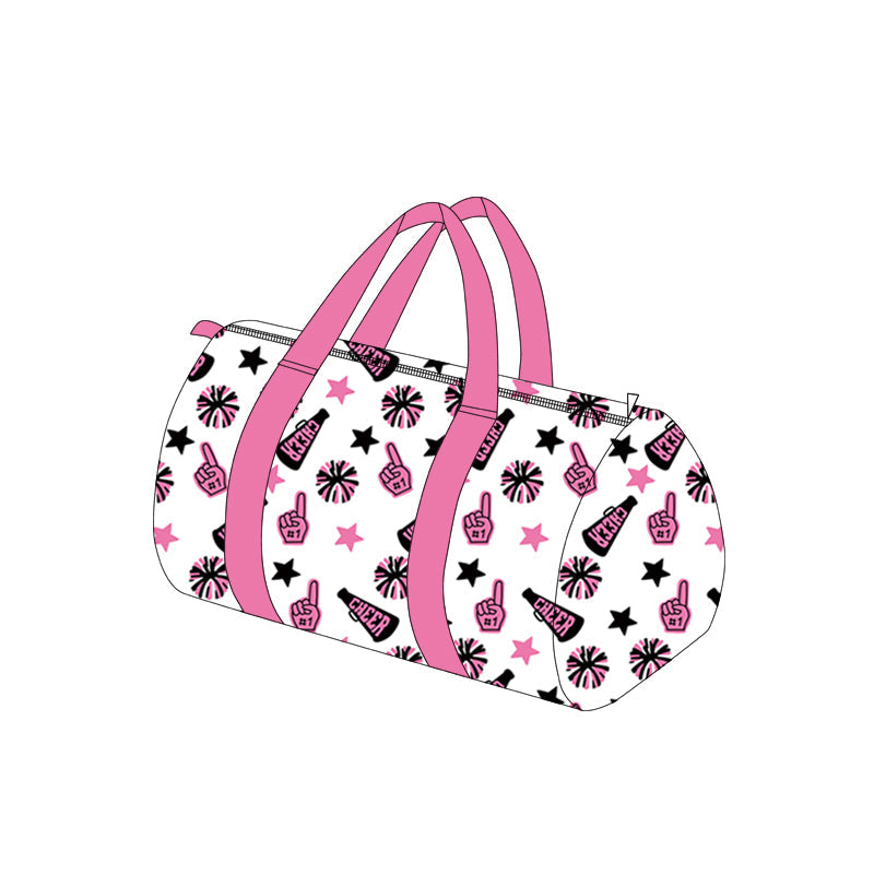 Pink stars firework cheer team duffel bag