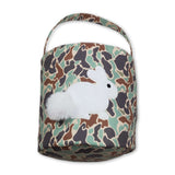 Camo rabbit embroidery kids boys Easter basket