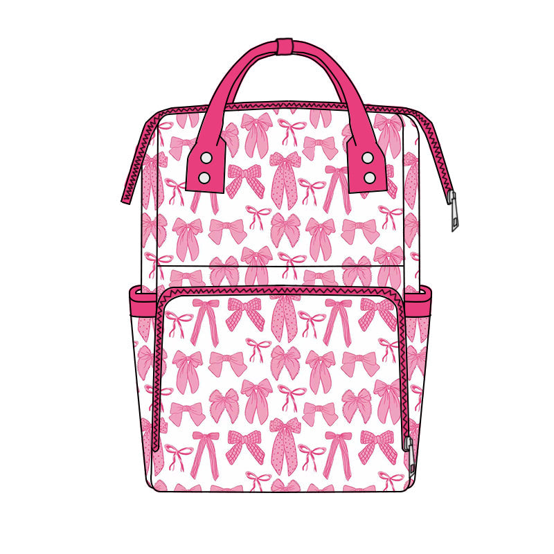 Pink bows baby mommy diaper backpack