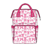 Pink bows baby mommy diaper backpack