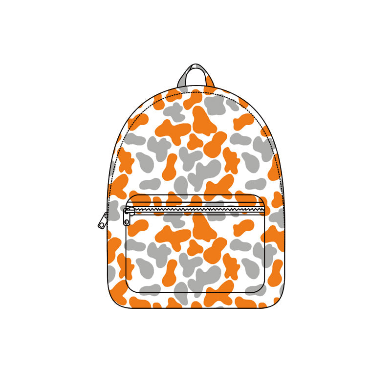Orange grey camo children kids team backpack