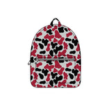 Maroon grey black camo children kids team backpack