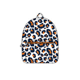Navy orange leopard children kids girls team backpack
