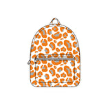 Orange grey leopard children kids girls team backpack