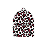Maroon black white leopard children kids girls team backpack