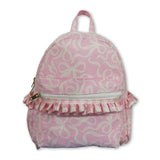 Light pink bow ruffle toddler girls backpack