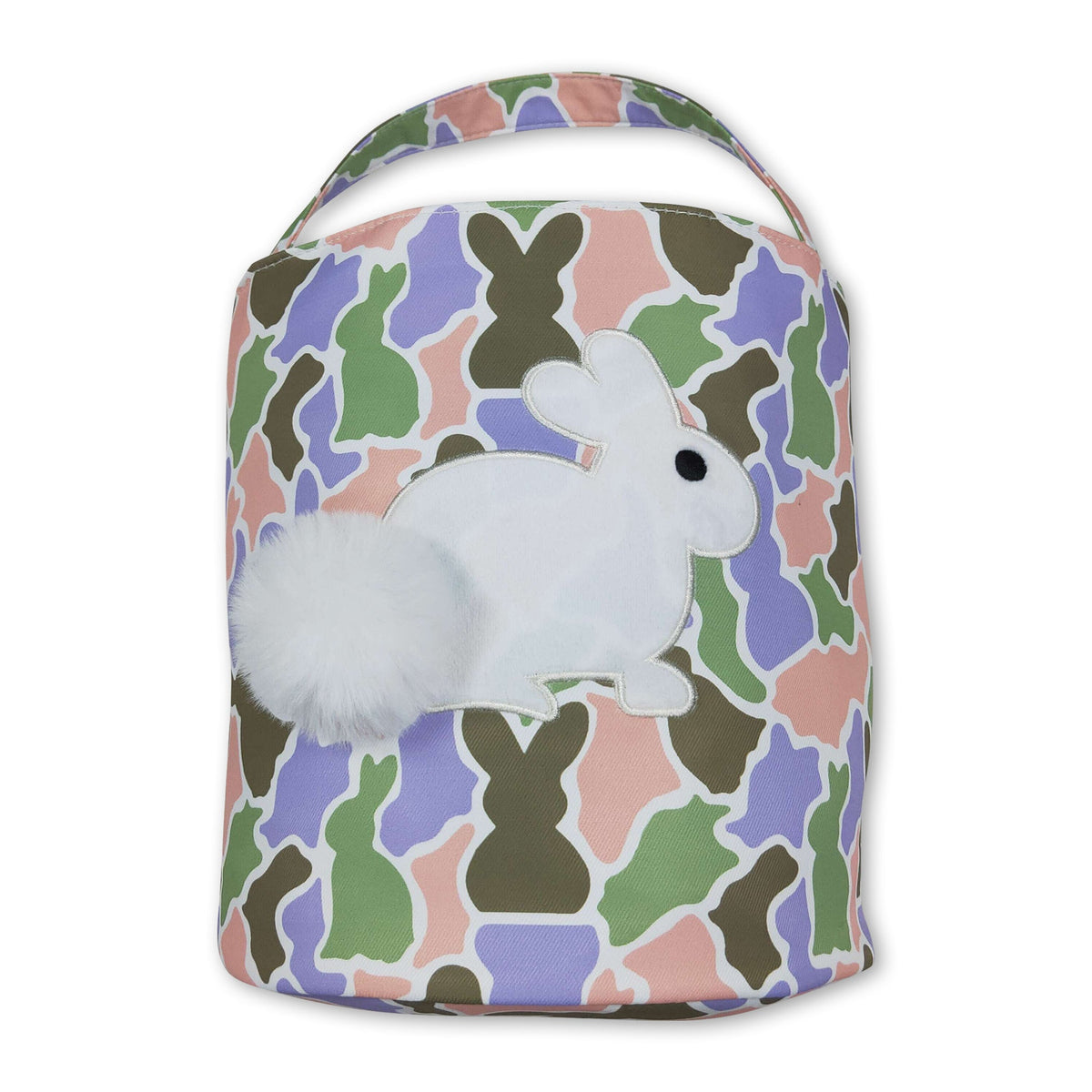 Colorful camo rabbit embroidery kids Easter basket