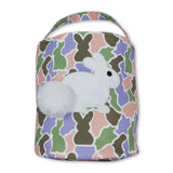 Colorful camo rabbit embroidery kids Easter basket