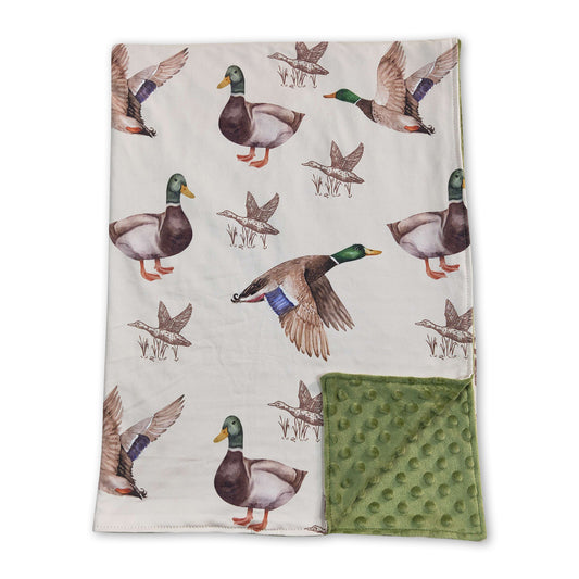 Duck olive polka dots baby kids hunting blankets