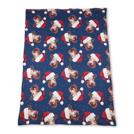 Christmas hat cow red polka dots baby Christmas blankets