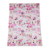 Pink smile butterfly heart glasses singer girls blanket