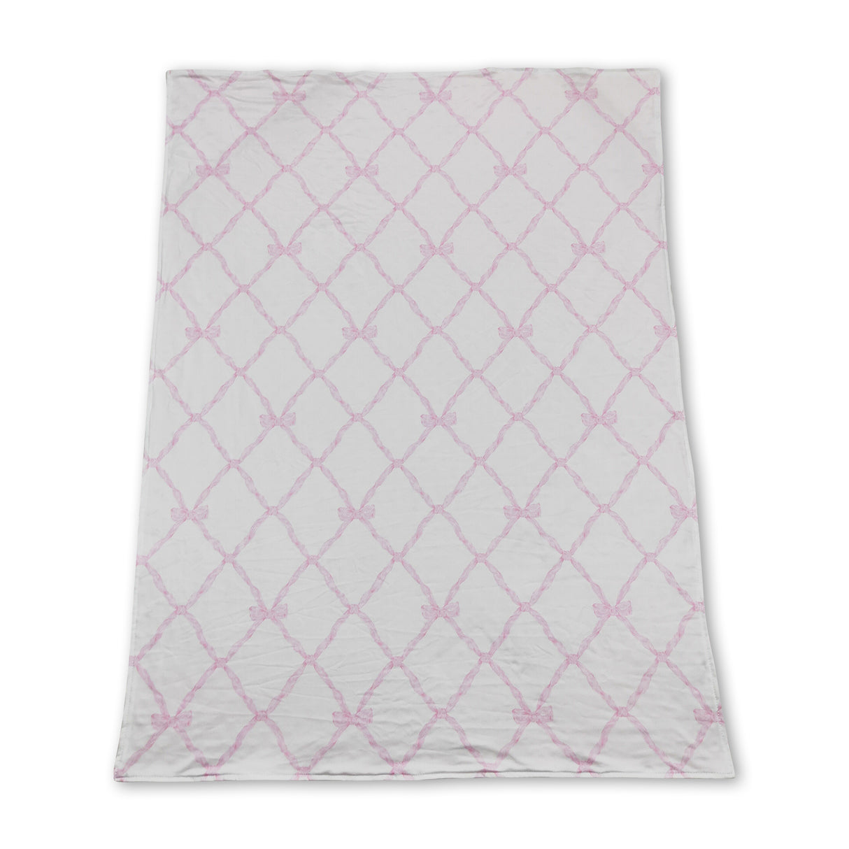 Pink bow baby girls blankets