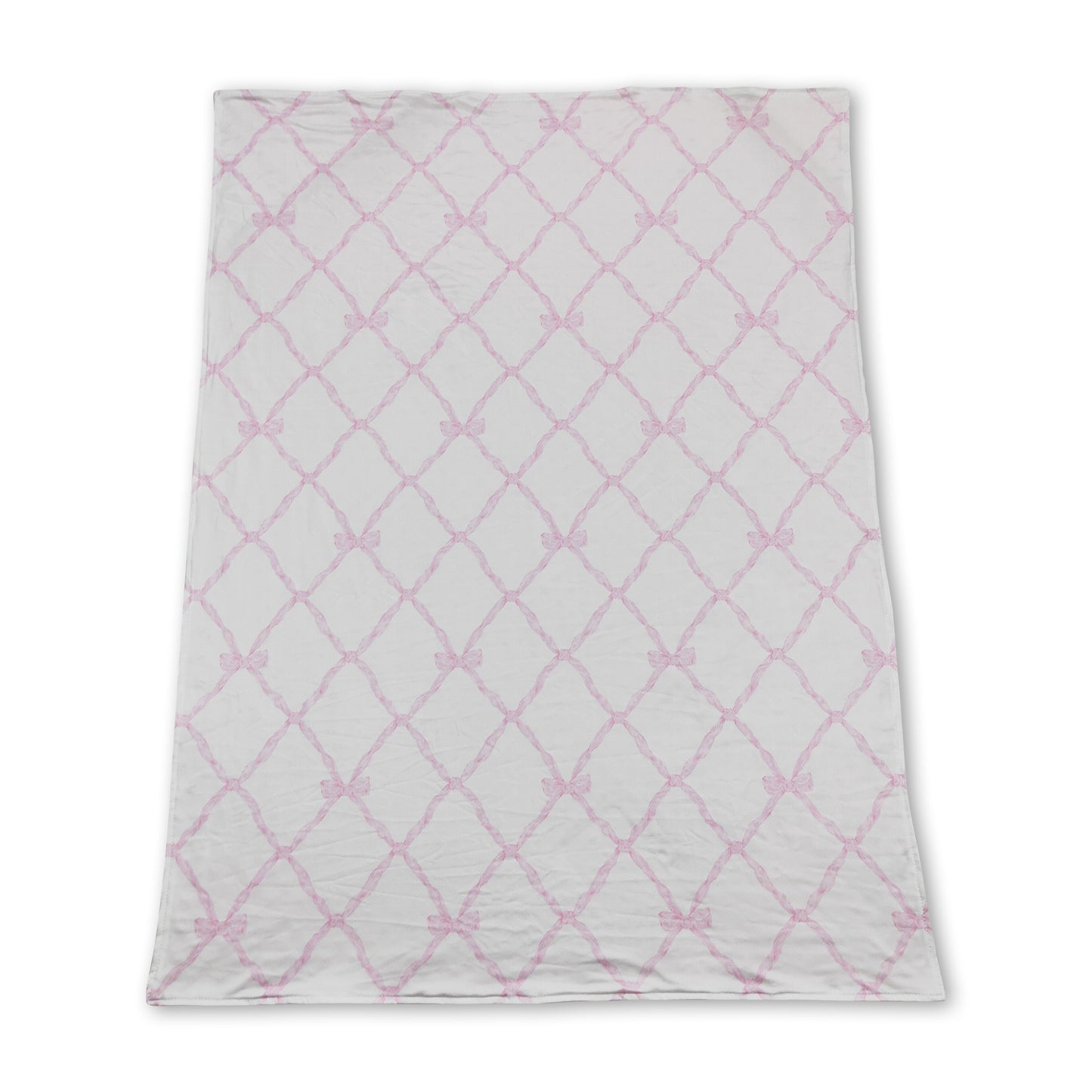 Pink bow baby girls blankets