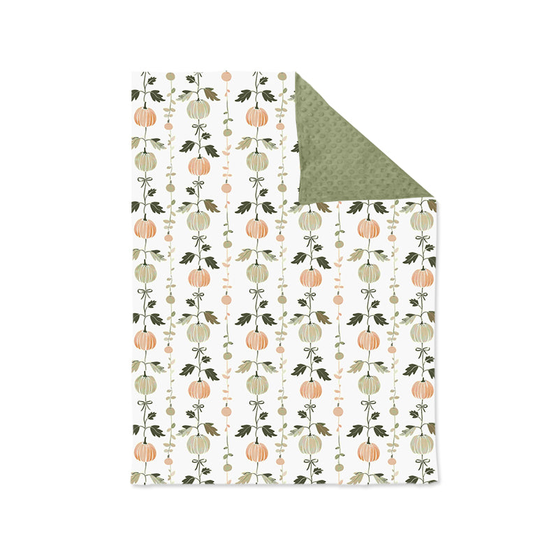 Green minky polka dots baby kids fall blankets