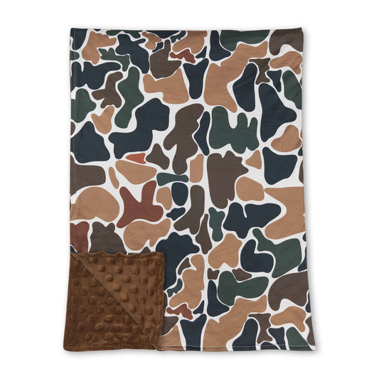 Brown polka dots camo baby kids blankets