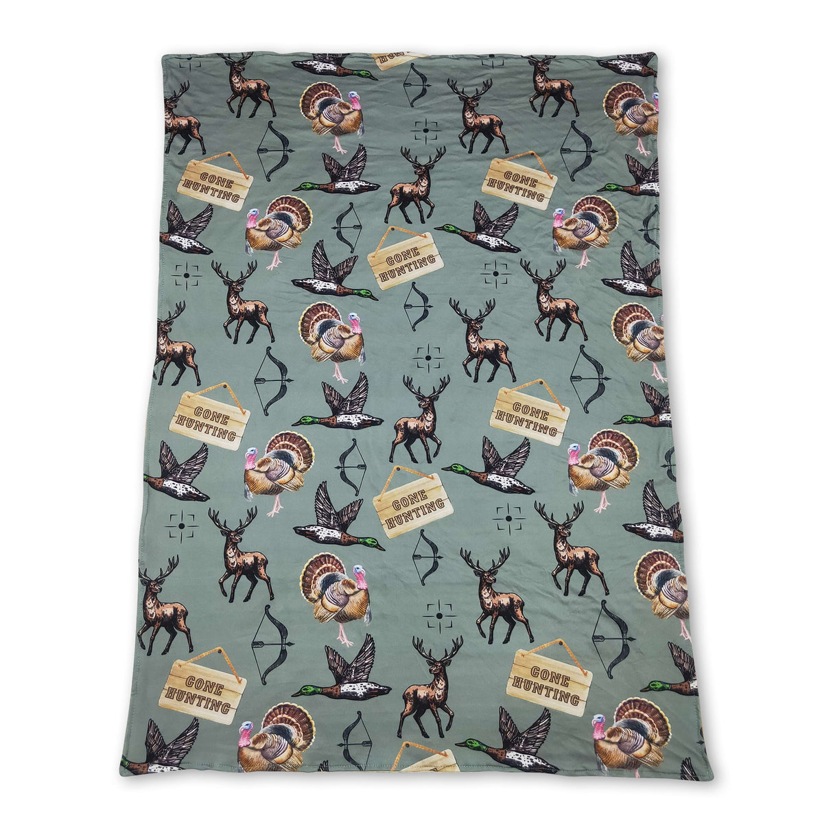 Gone hunting duck deer turkey baby kids blanket