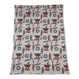 Highland cow cactus western baby blanket