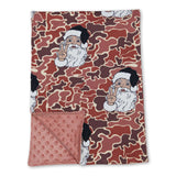 Brown camo santa baby kids Christmas blankets