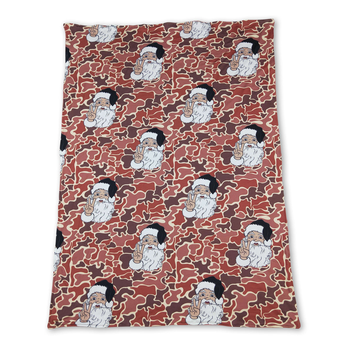 Brown camo santa baby kids Christmas blankets