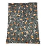 Brown polka dots deer hunting baby blankets