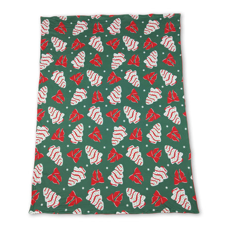 Christmas tree cakes bow baby girls blankets