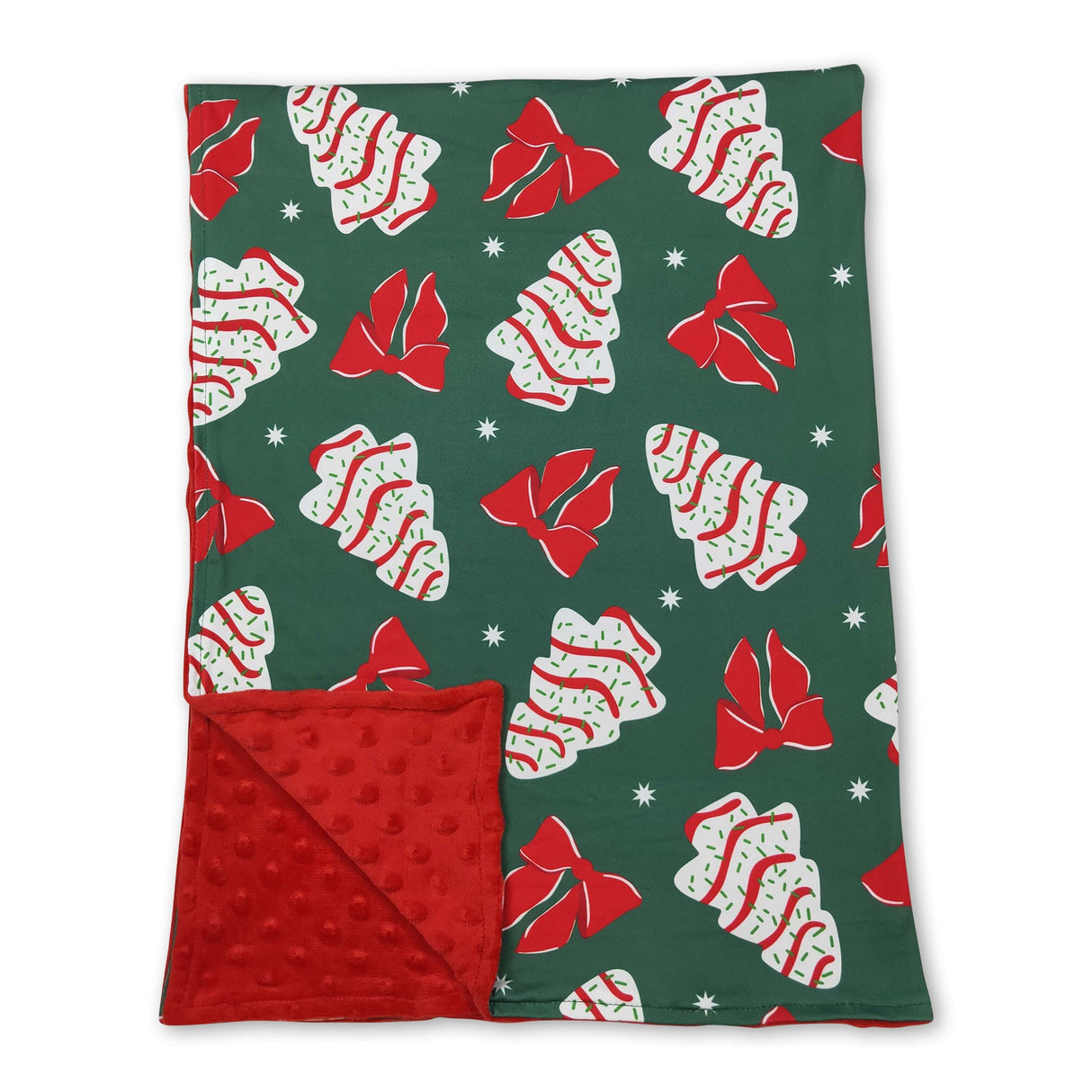 Christmas tree cakes bow baby girls blankets