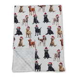 Christmas hat dog print baby kids blankets