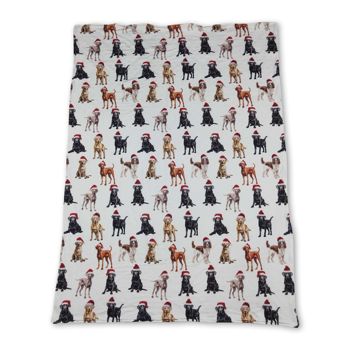 Christmas hat dog print baby kids blankets