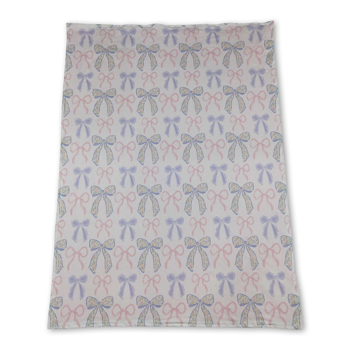 Colorful bow pink polka dots baby girls blankets