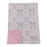 Colorful bow pink polka dots baby girls blankets