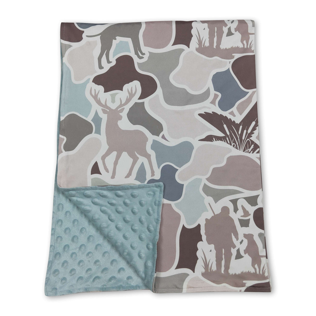 Hunting dog deer duck camo baby kids blankets